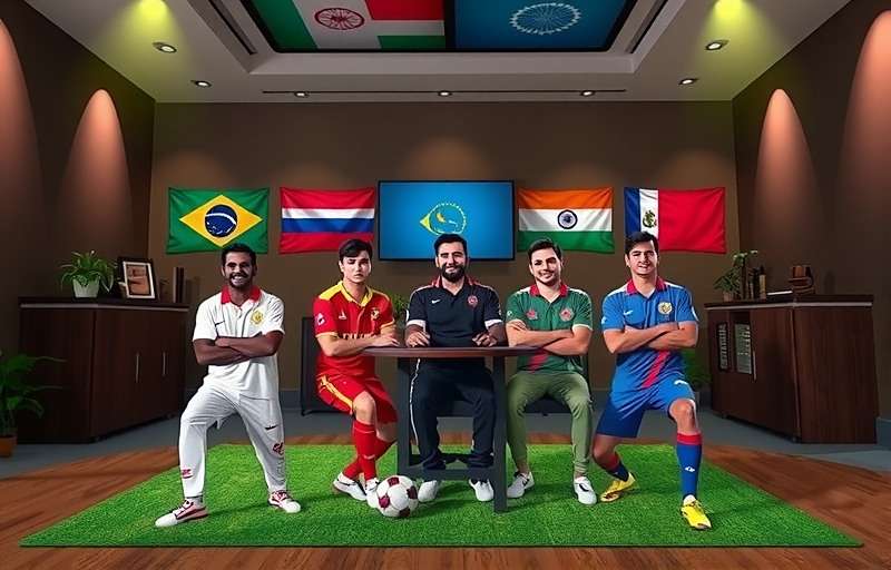 Desi Football Challenge community clan meeting showing players in a virtual lobby with regional flags